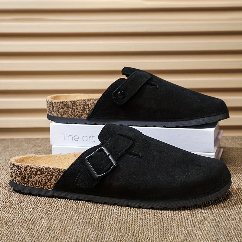 Unisex Slip-On Kunstsuede Mules – Leicht und Bequem mit Korksohle
