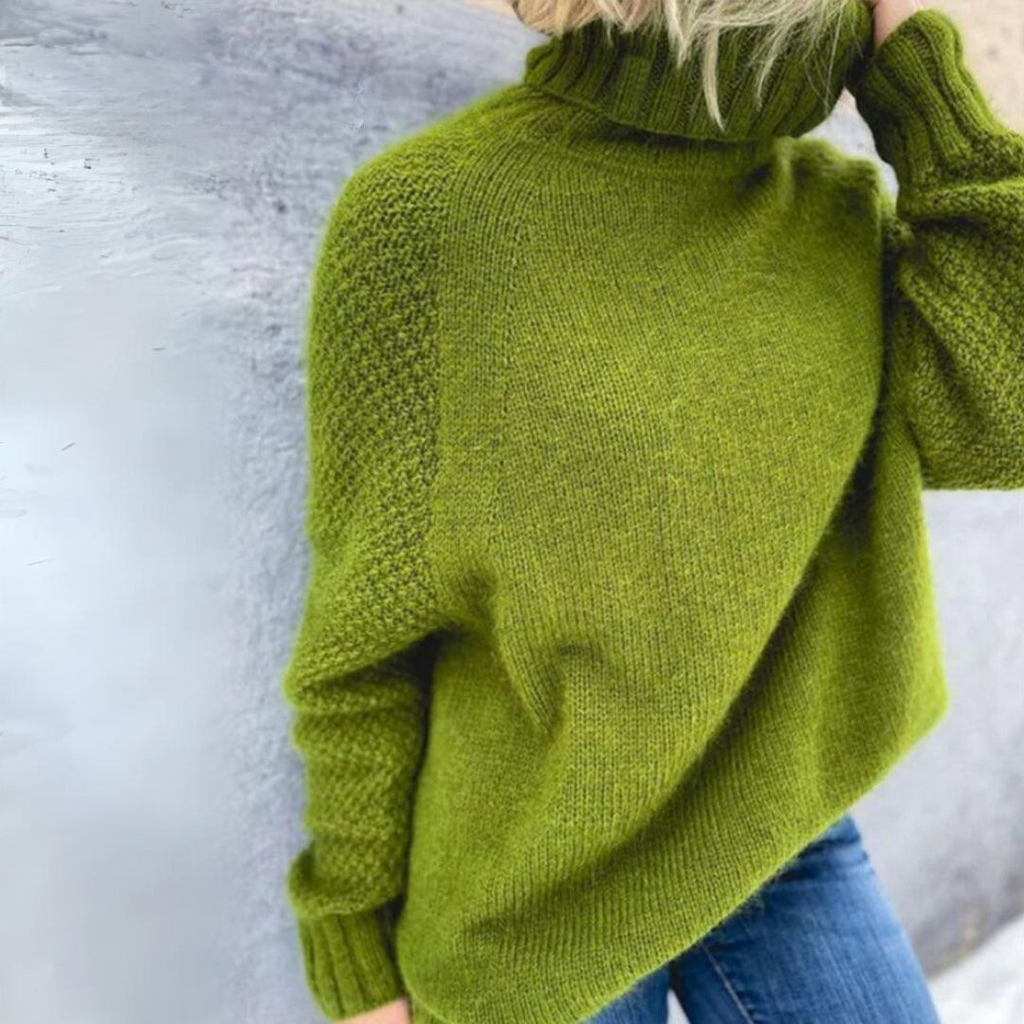 Eleganter Rollkragenpullover Angela Apfelgrün