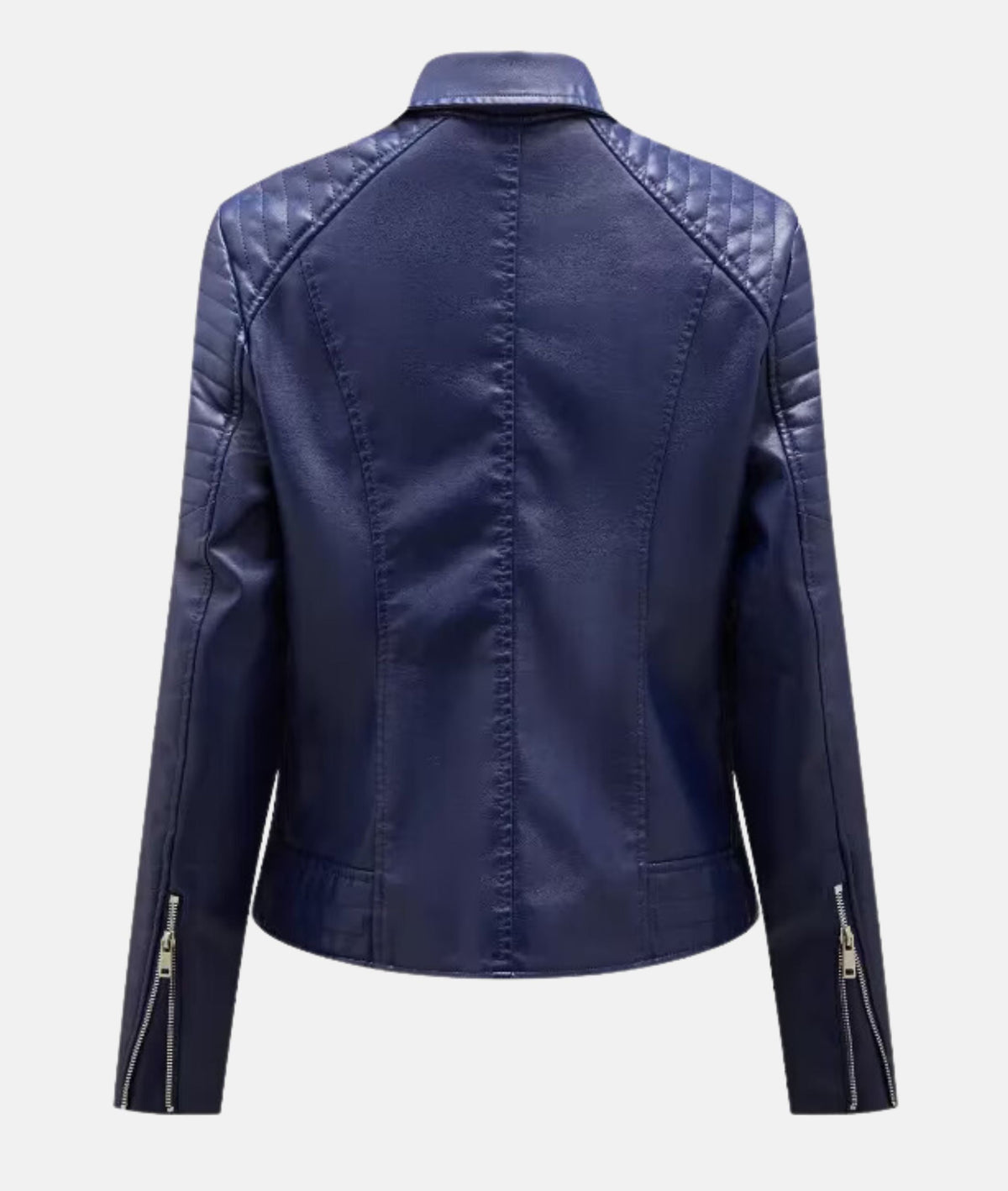 Biker-Lederjacke ohne Kapuze