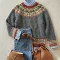 Klassischer nordischer Erbe Strickpullover