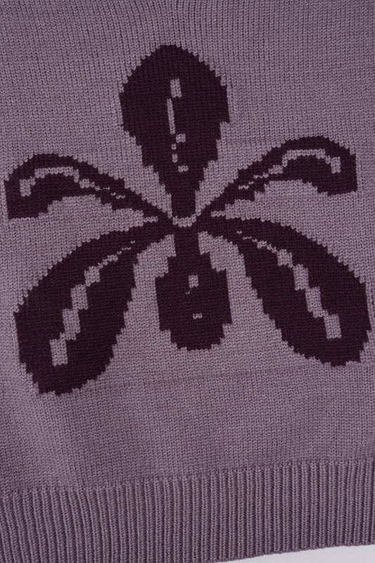 Pullover mit V-Ausschnitt und Blumenmuster