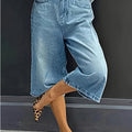 Große Größen Hochtaillierte Stretch-Denim-Shorts – Lässige Weite Sommerhose mit Taschen