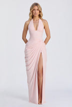Minette – Spitzen-Maxikleid mit Neckholder und Beinschlitz