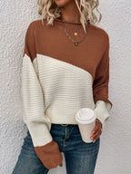 Eleganter Farbblock Pullover