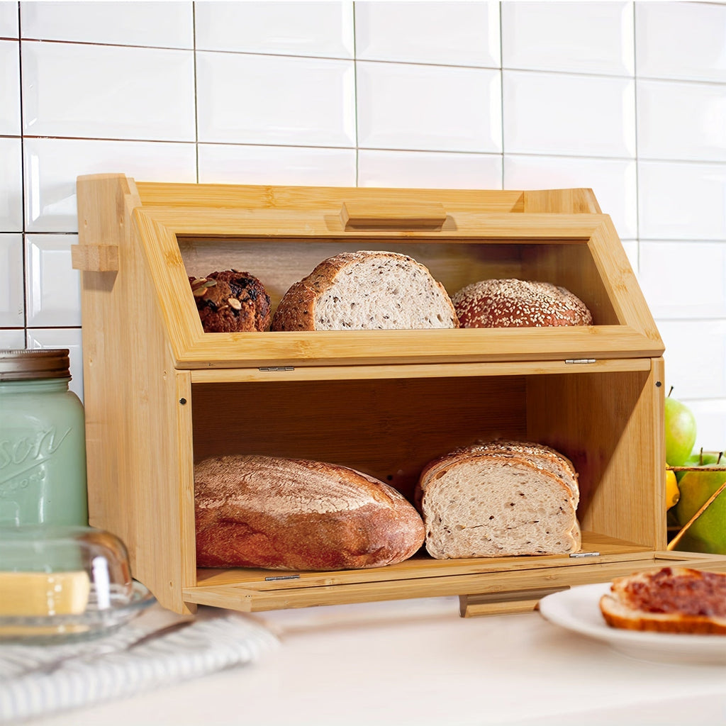 Bambus Brotdose mit Doppelten Regalen – Praktisch und Elegant