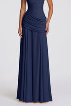 Flowing – Wickel-Maxikleid mit Korsett-Schnürung