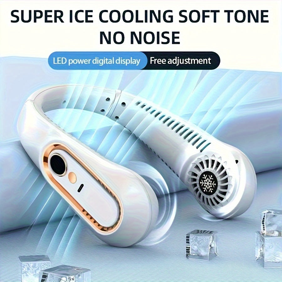 Wiederaufladbarer USB-Nackenventilator für kraftvolle, leise Kühlung – Ideal für den Einsatz im Freien und drinnen