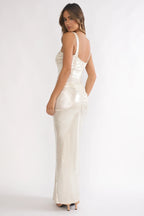 Damen Abendkleid mit Neckholder und Drapierung