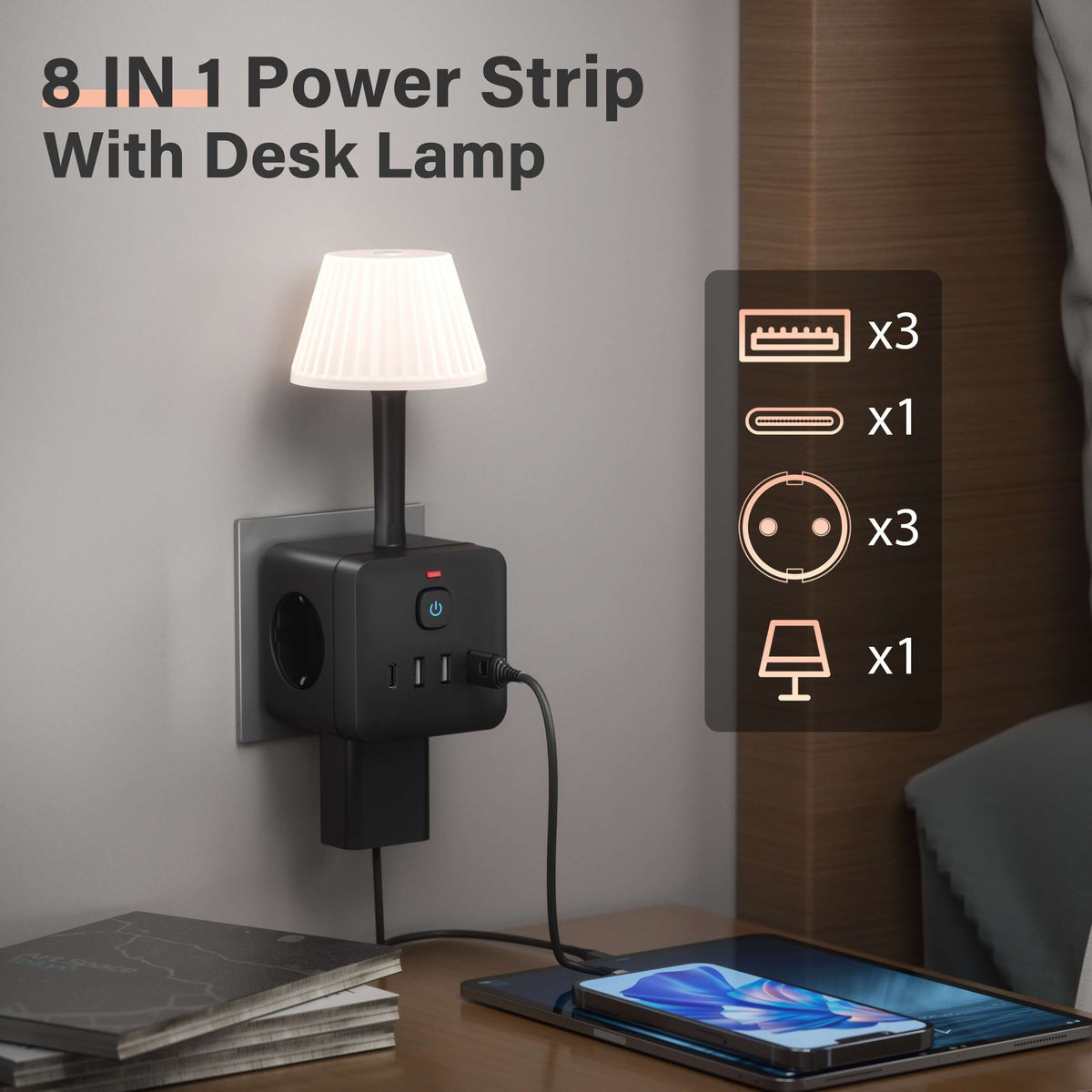 Smart 8-in-1 Nachtlampe – Für Smarte Lösungen sowie Beleuchtung