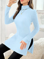 Eleganter Langärmeliger Pullover Mit Schmaler Passform Für Den Herbst