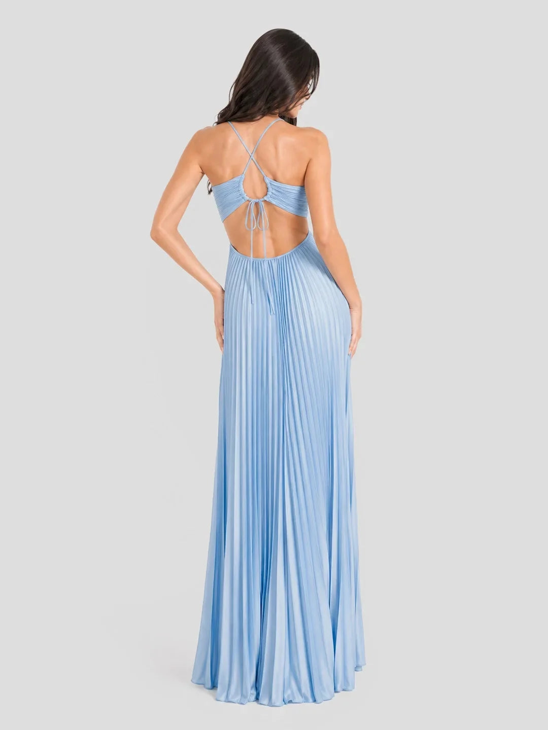 Maxikleid mit V-Ausschnitt und Neckholder