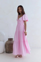 Butterfly – Maxikleid mit Puffärmeln