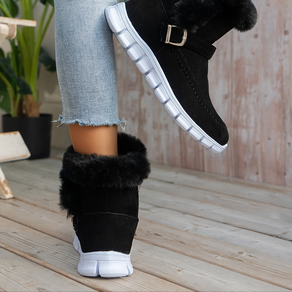 Warme Samt-Schneestiefel für Damen – Komfortabel und Elegant