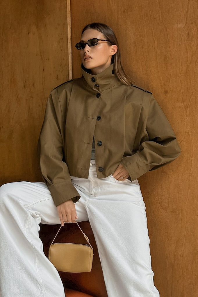 Jacke mit langen Ärmeln und Falten