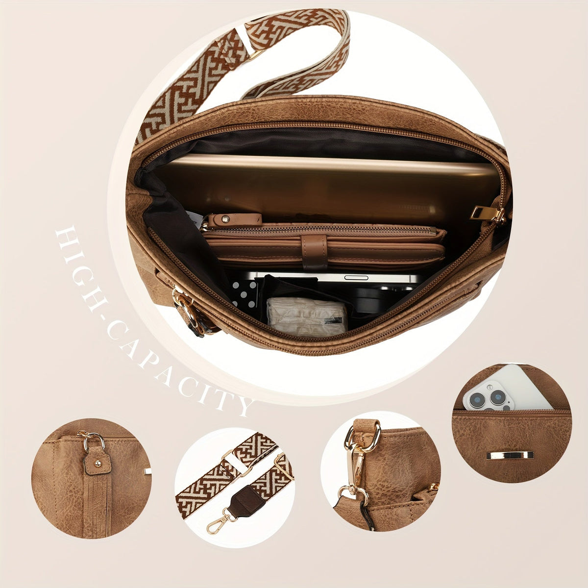 Chic PU Schultertasche – Elegant und Geräumig für Jeden Anlass