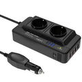 Kompakter 200W Auto-Stromwandler: Dual-Steckdosen & Quad USB