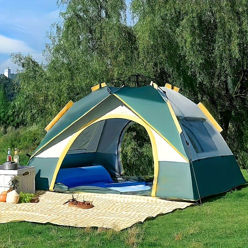 Schnell-Aufbau 4-Personen Campingzelt – Atmungsaktiver sowie Winddichter Schutz