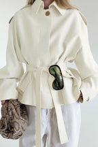 Jacke mit Reverskragen und Wildleder