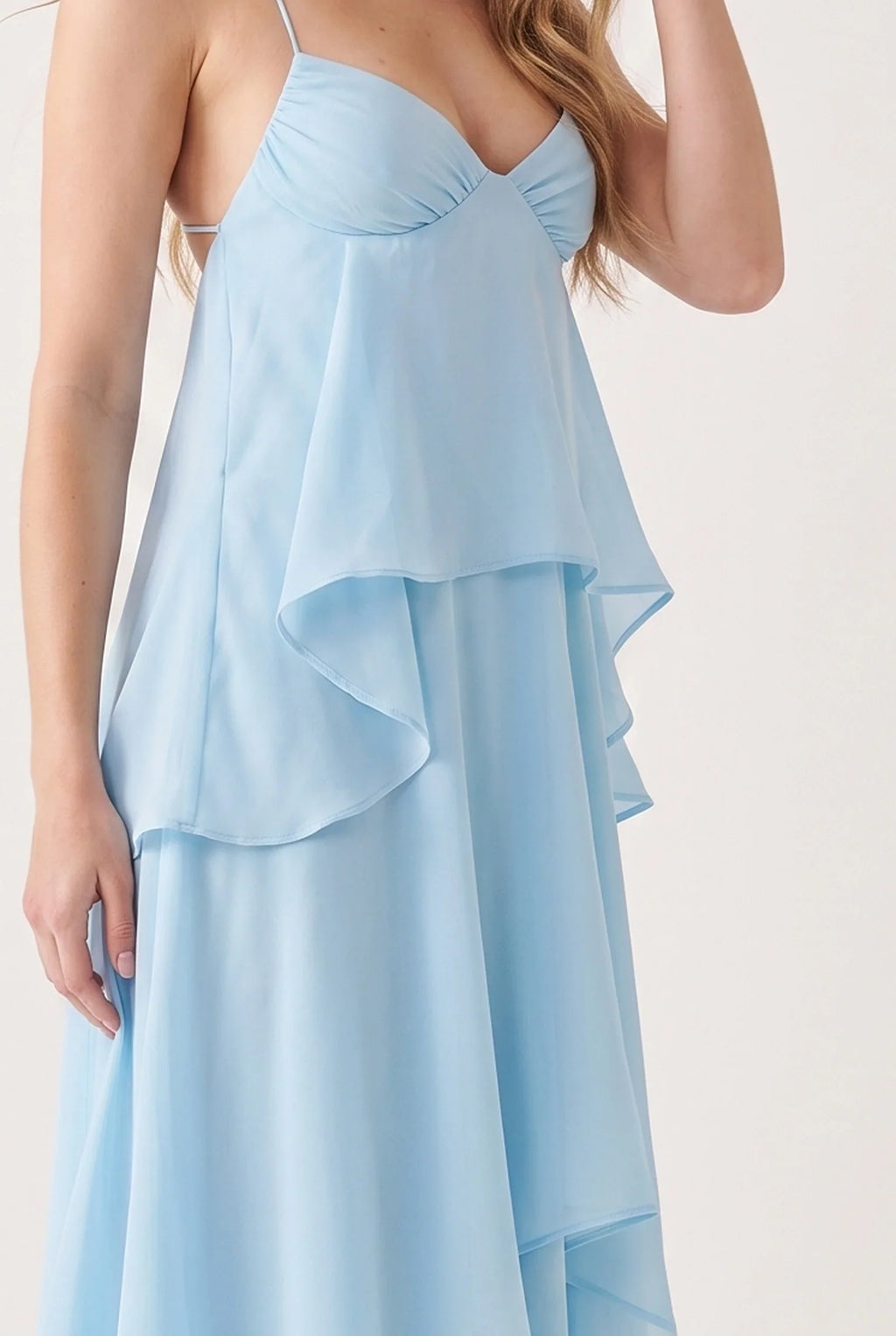 Maxikleid mit V-Ausschnitt und Neckholder