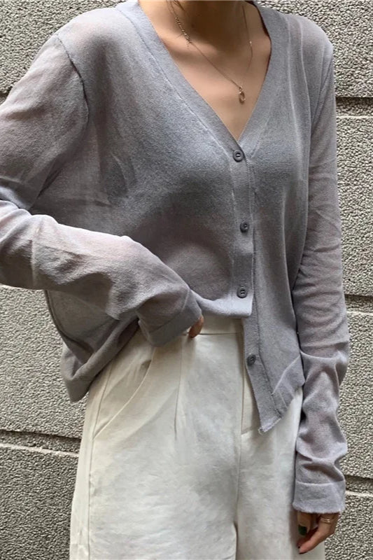 Strickjacke mit V-Ausschnitt und Strickstruktur in Lila