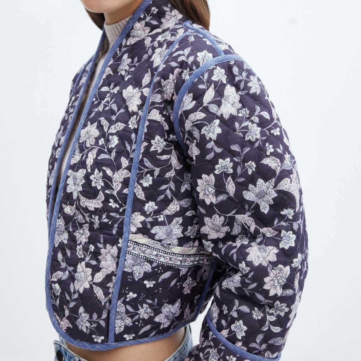 Jacke zum Wenden mit Blumenmuster und Ethno-Muster