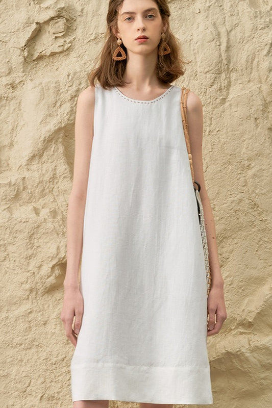 Midikleid mit Leinen