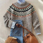 Klassischer nordischer Erbe Strickpullover