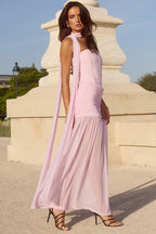 Trägerloses Kleid in Rosa