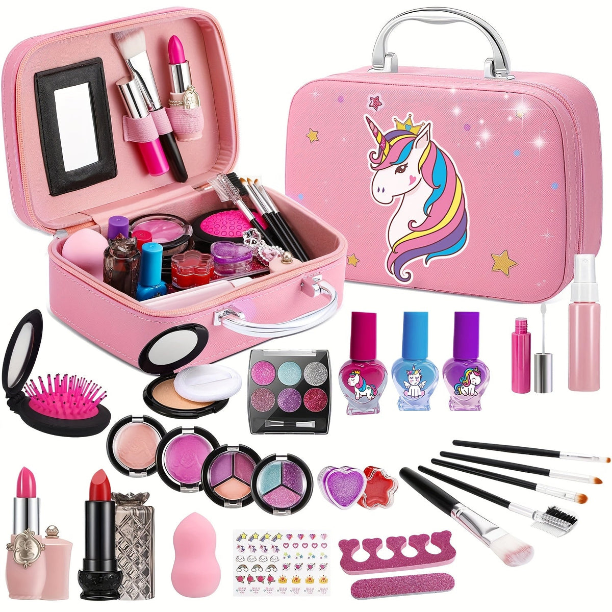 Deluxe Einhorn-Make-up-Tasche – Echte Kosmetik sowie Accessoires für Mädchen