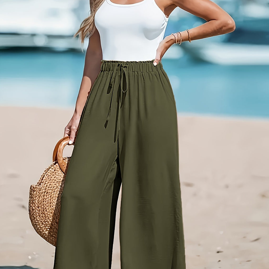 Damen Hohe Taille Weite Hose – Bequem und Elegant