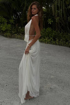 Kleid mit Neckholder und Falten