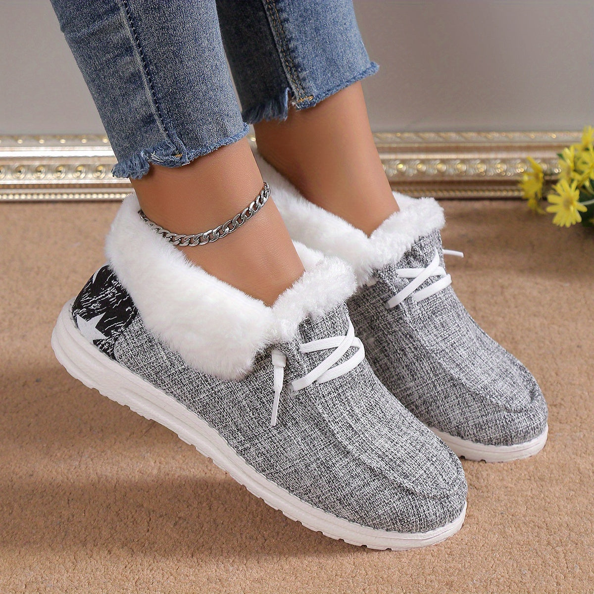 Schuhe aus Canvas gefüttert