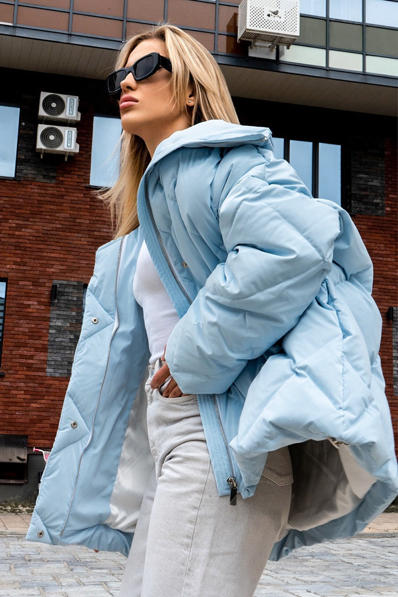Locker geschnittene Jacke mit Baumwolle