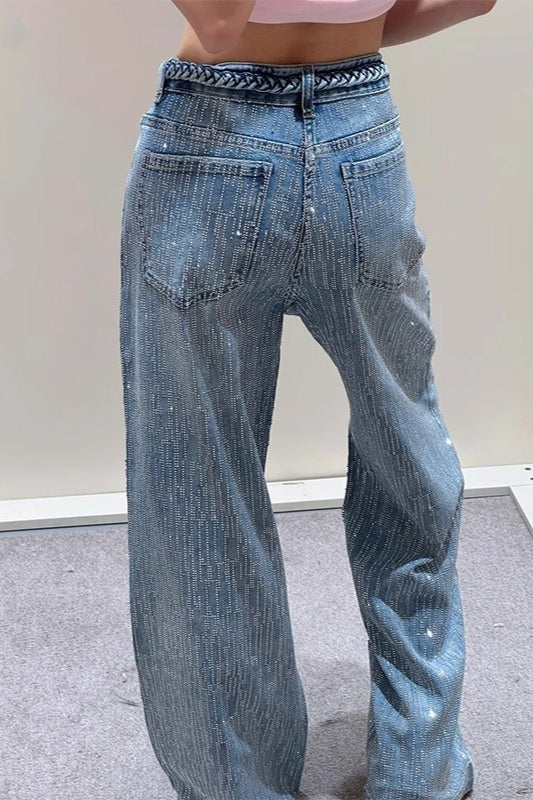 Jeans mit Denim und Strass