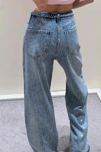 Jeans mit Denim und Strass