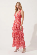 Maxikleid mit Rüschen und Volants