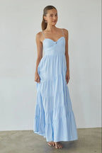 Donna – Maxikleid mit Volants und Smok-Einsatz