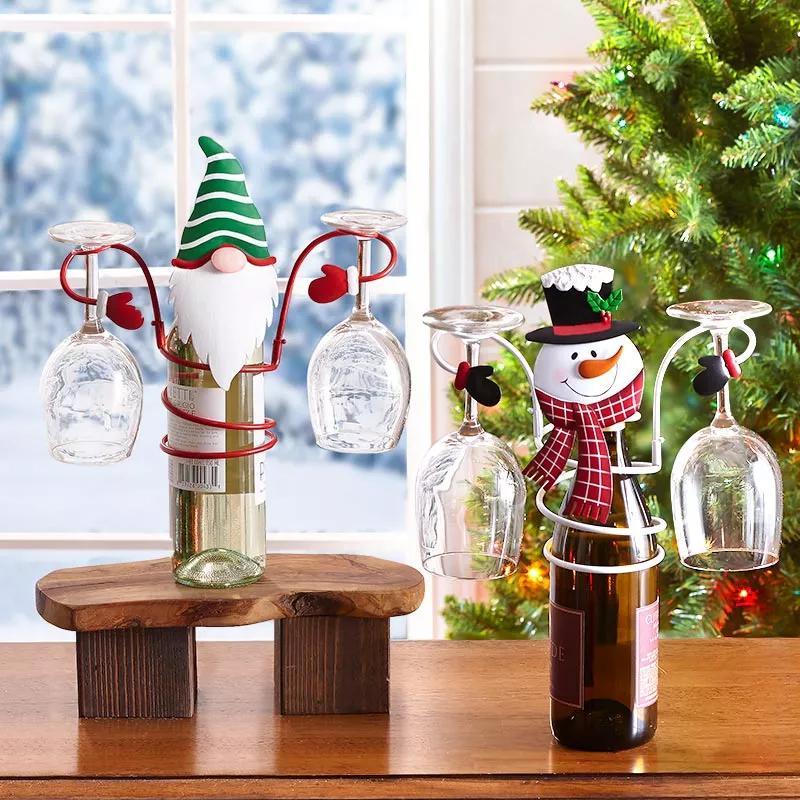 Festliche Cheers Weinglashalter: Weihnachtsmann & Schneemann Design für Festliche Tische