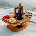 Eleganter Holztisch für Picknick und Wein – Funktional und Luxuriös