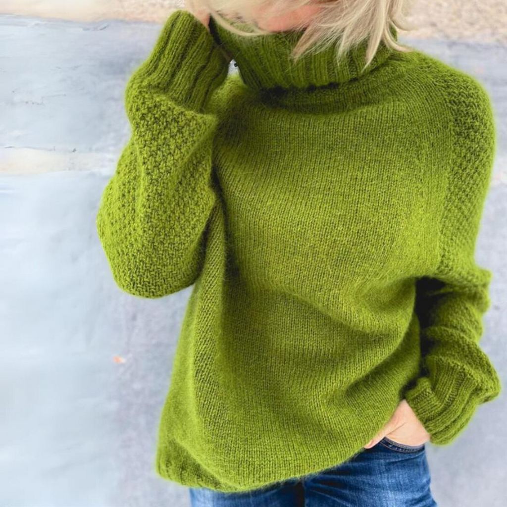 Eleganter Rollkragenpullover Angela Apfelgrün