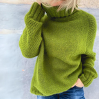 Eleganter Rollkragenpullover Angela Apfelgrün