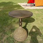 Handgefertigter Wassergras-Couchtisch: Antike Bronzeoptik