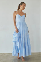 Donna – Maxikleid mit Volants und Smok-Einsatz