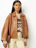 Lederjacke im Vintage-Stil