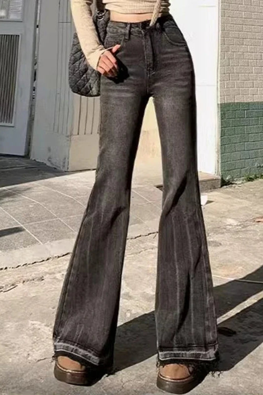 Figurbetonte Jeans in Schwarz-Grau