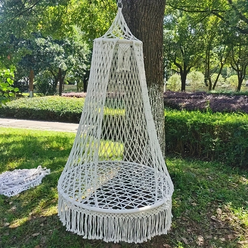 BohoSwing Handgewebter Hängesessel – Entspannte Boho-Vibes