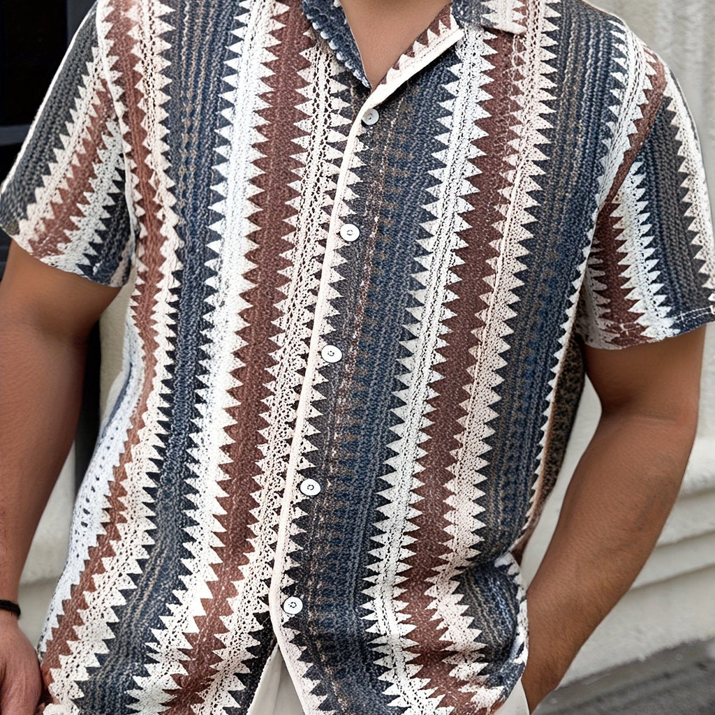 Herren Sommer Lässig Kurzarmshirt – Gewebter Stoff für einen Frischen Look