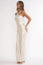 Damen Abendkleid mit Neckholder und Drapierung