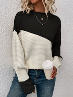 Eleganter Farbblock Pullover