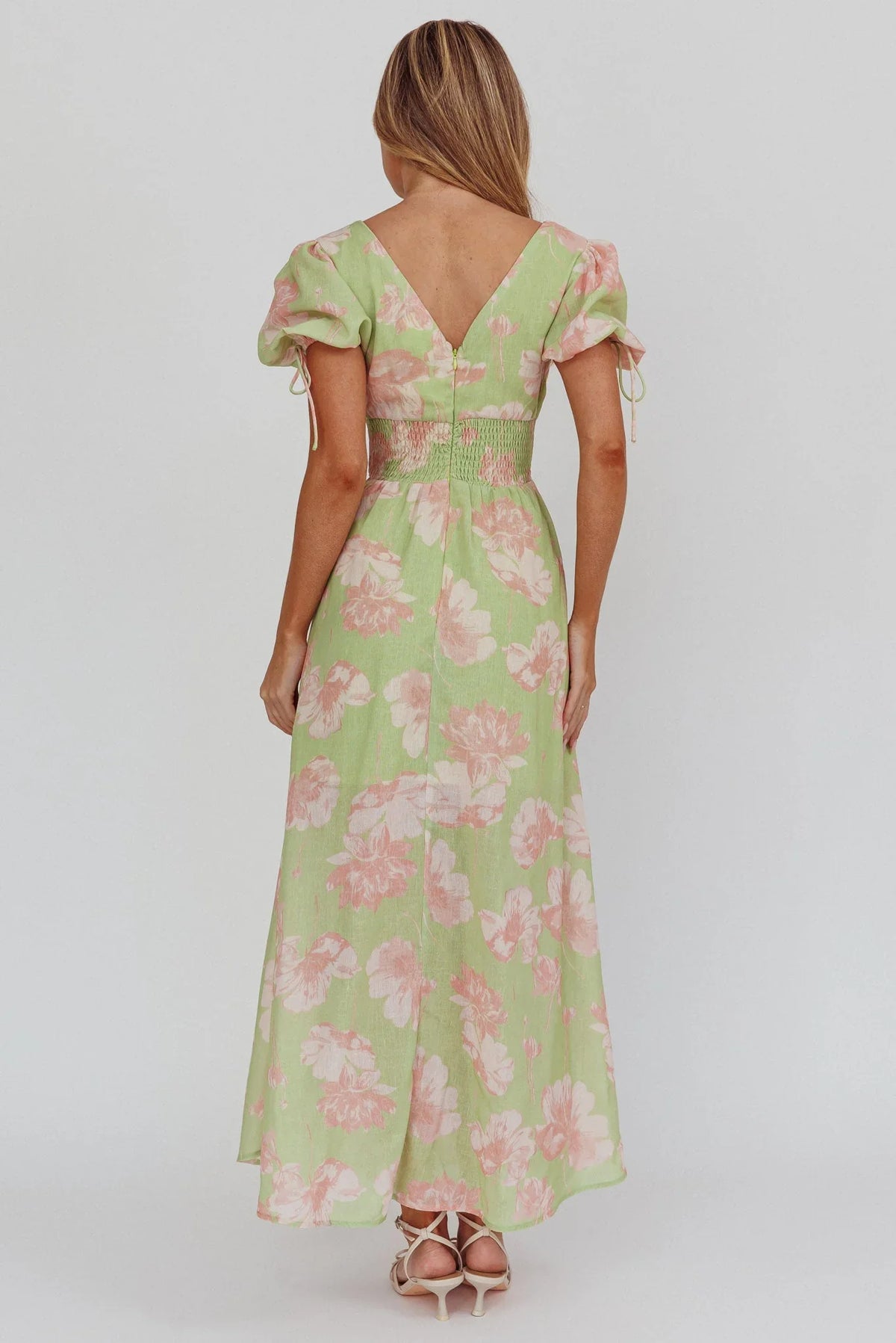 Loveberry – Maxikleid mit Puffärmeln und A-Linien-Rock
